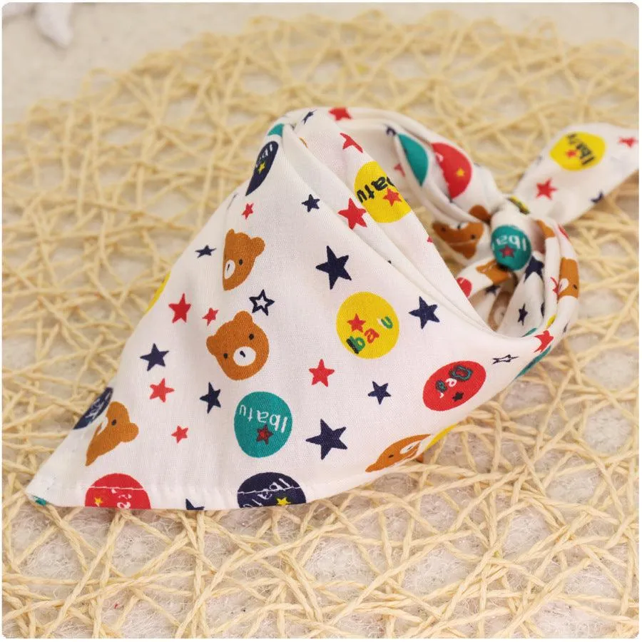 10PCS Baby Cartoon Lace Lotton Triangle Scarf Bibs Baby Accessories Wholesale