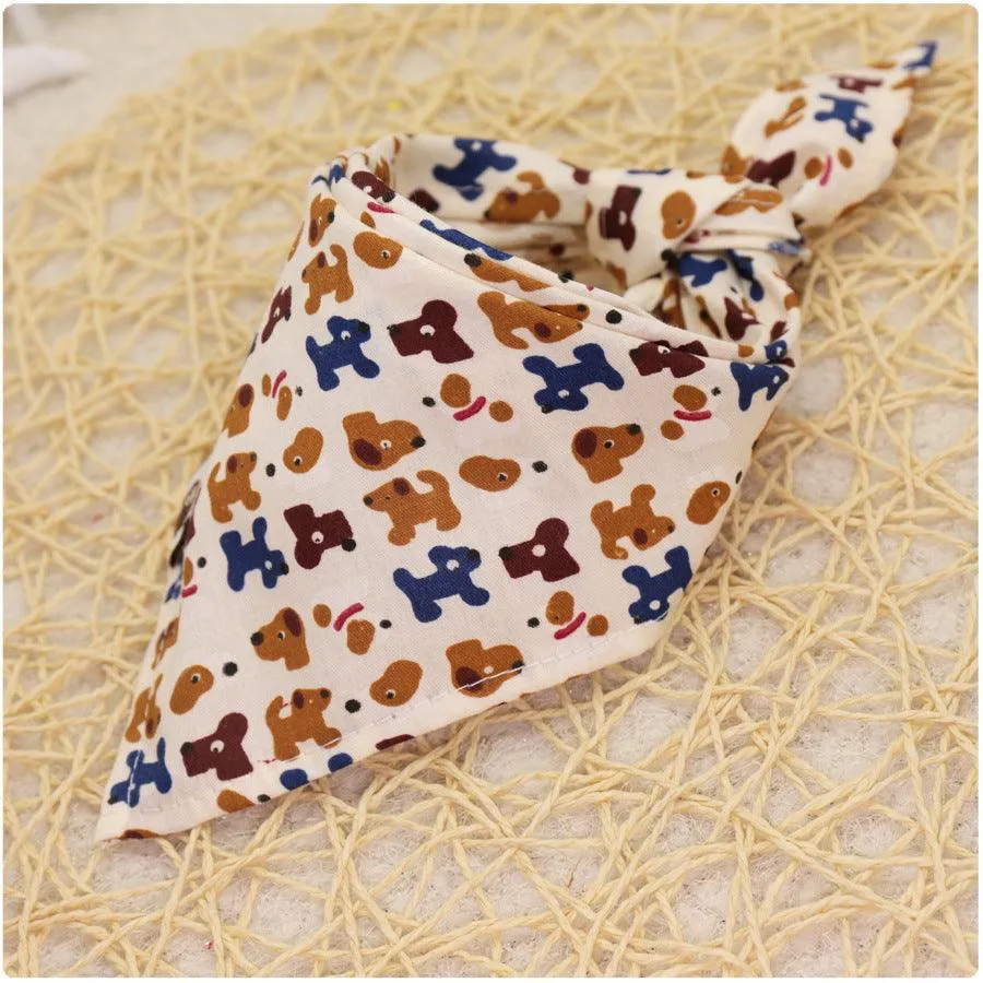 10PCS Baby Cartoon Lace Lotton Triangle Scarf Bibs Baby Accessories Wholesale