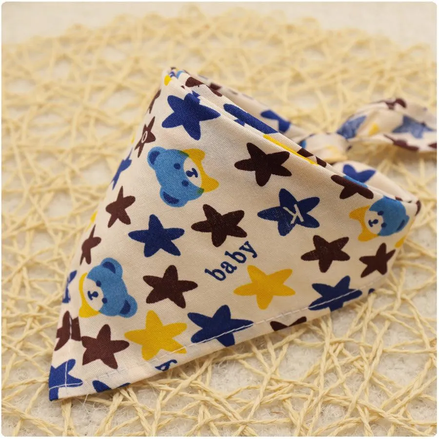 10PCS Baby Cartoon Lace Lotton Triangle Scarf Bibs Baby Accessories Wholesale