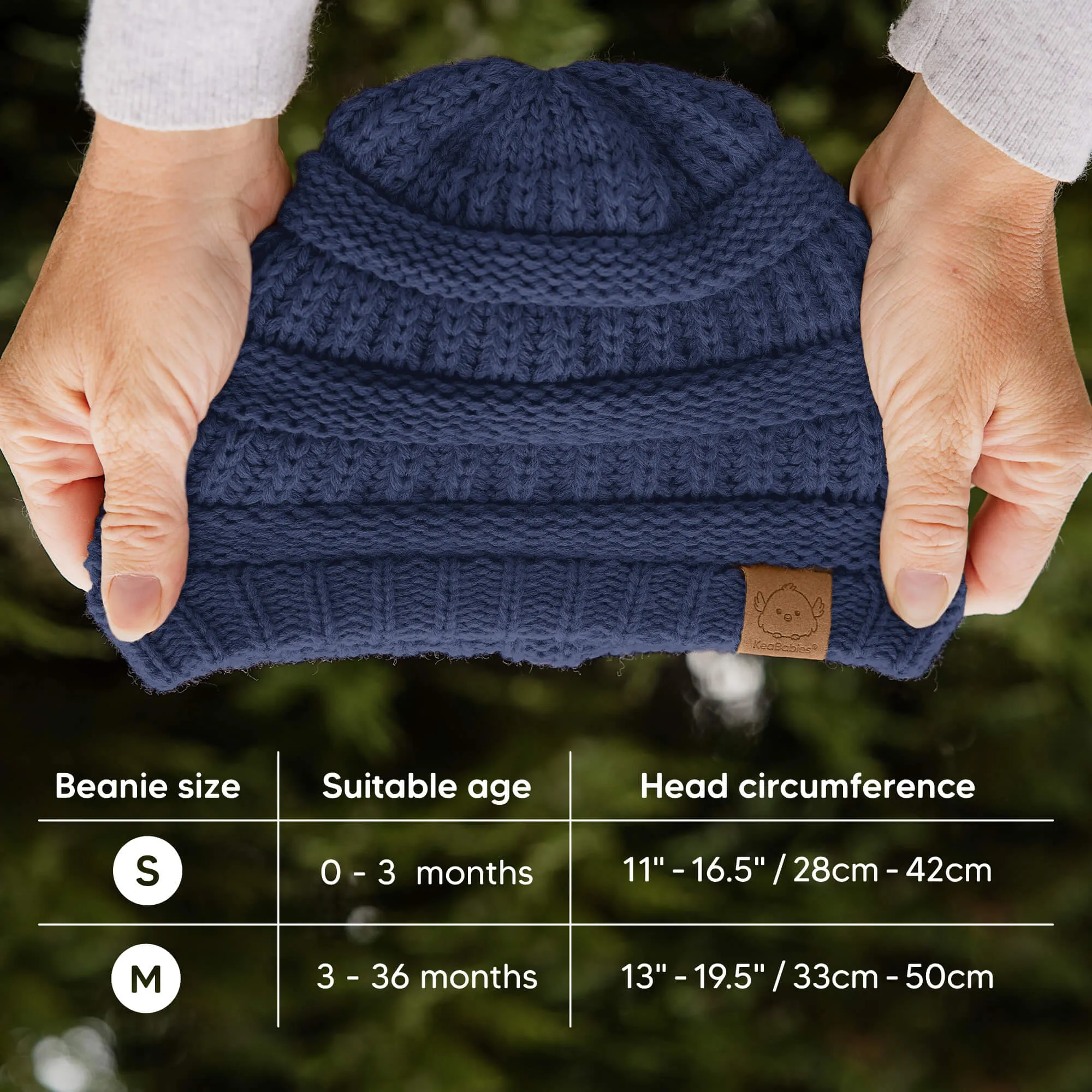 3-Pack Warmzy Baby Beanies (Cobalt, M)