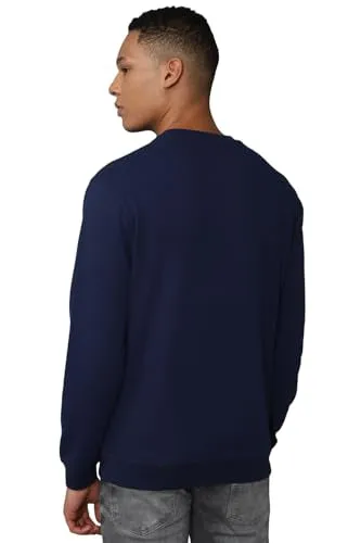 Allen Solly Men Blue Crew Neck Full Sleeves Casual Sweatshirt