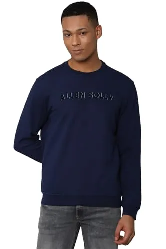 Allen Solly Men Blue Crew Neck Full Sleeves Casual Sweatshirt