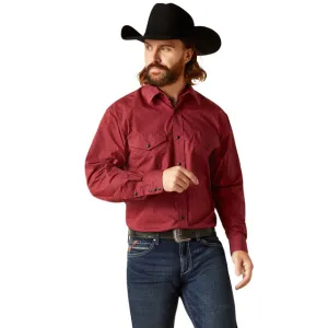 Ariat Clothing Men's Red Norwin Print Long Sleeve Western Shirt