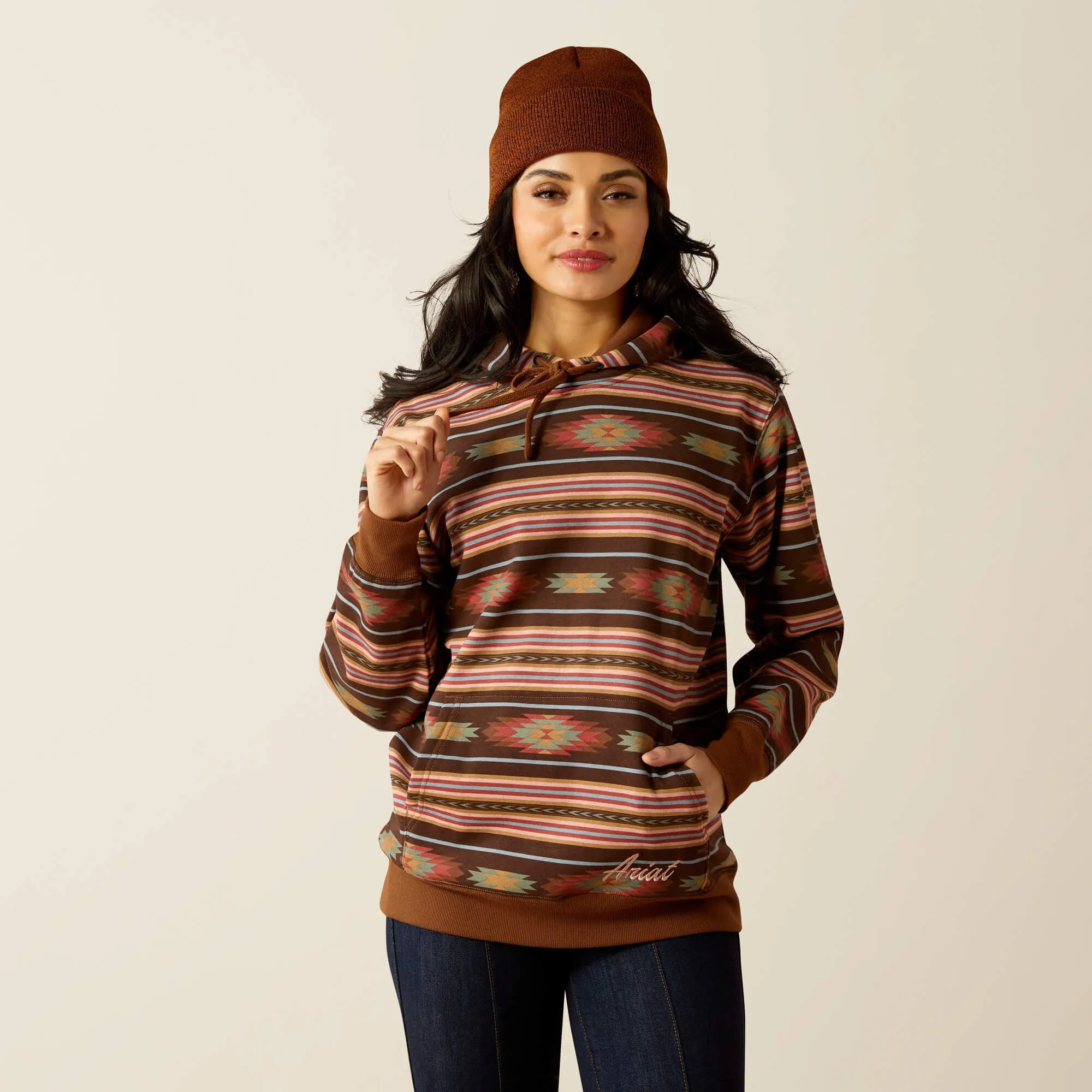 Ariat Women's Burgundy Serape Print Skyline Hoodie