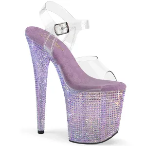 BEJEWELED-808RRS Lavender Rhinestone Platform Pleaser Stripper Sandal