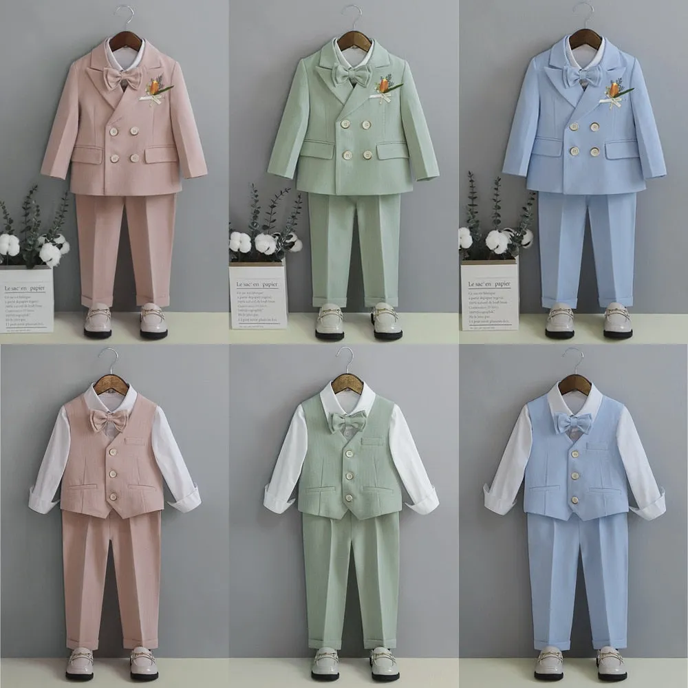 British Style Boys Wedding Suit - Sage Green