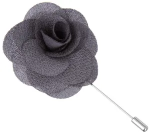 Carbon Grey Begonia Lapel Pin