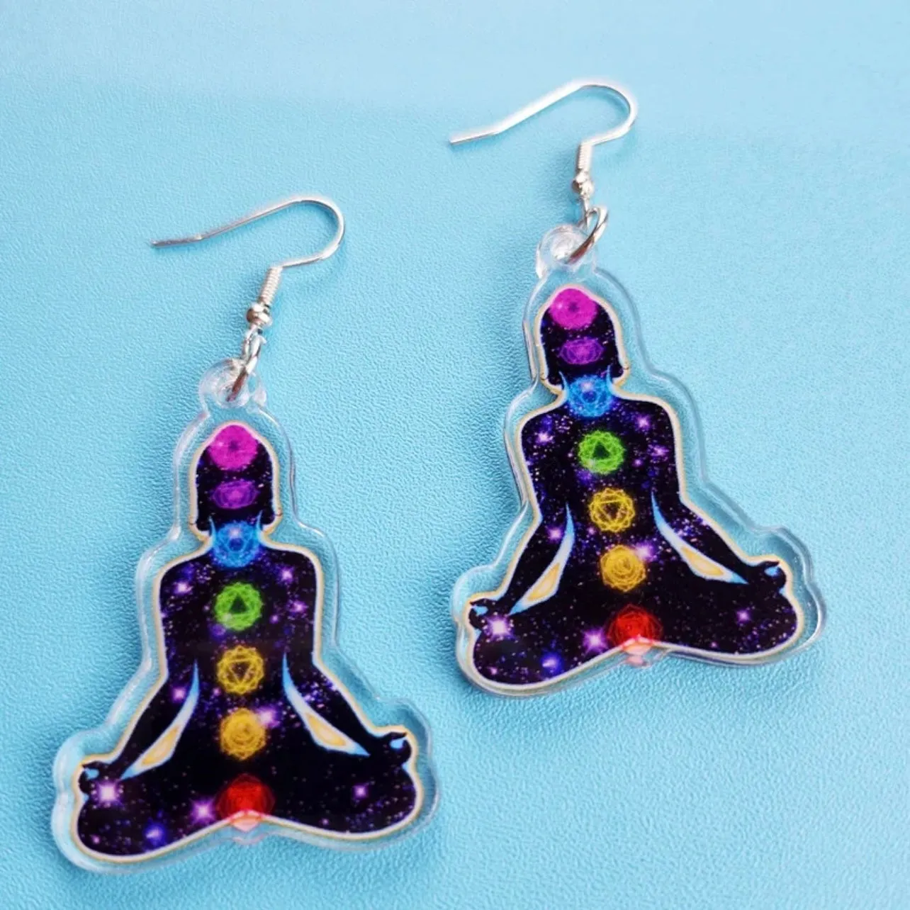 Chakra Earrings - Yoga Earrings, Chakra Accessories, Handmade Earrings, Yoga Accessories, Reiki Healer