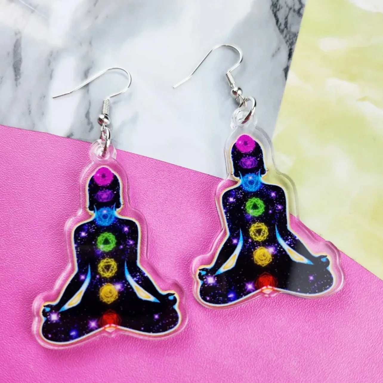 Chakra Earrings - Yoga Earrings, Chakra Accessories, Handmade Earrings, Yoga Accessories, Reiki Healer