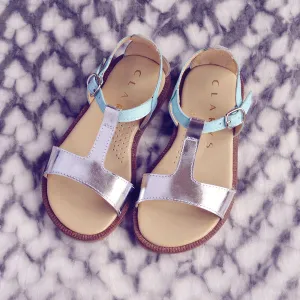 Clarys Girls Light Blue & Silver Sandal