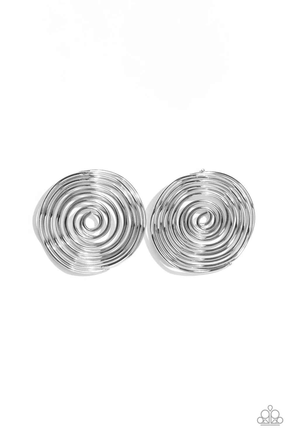 COIL Over Silver Earrings - Paparazzi Accessories