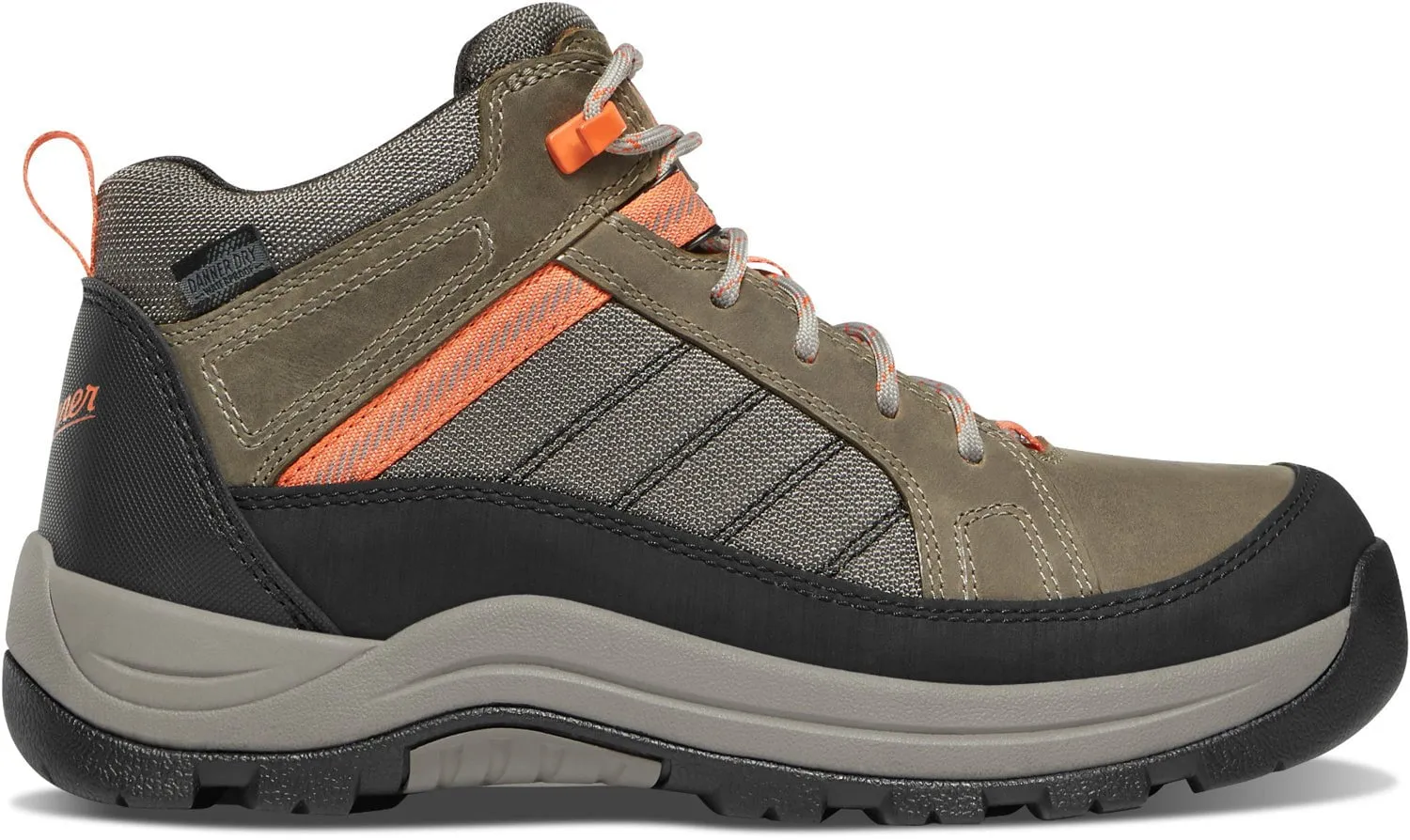 Danner Womens Riverside 4.5in ST Gray/Orange Leather Work Shoes