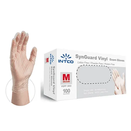 Disposable Vinyl Gloves - SynGuard Vinyl Examination Gloves INTCO 3 Mil INVGPF