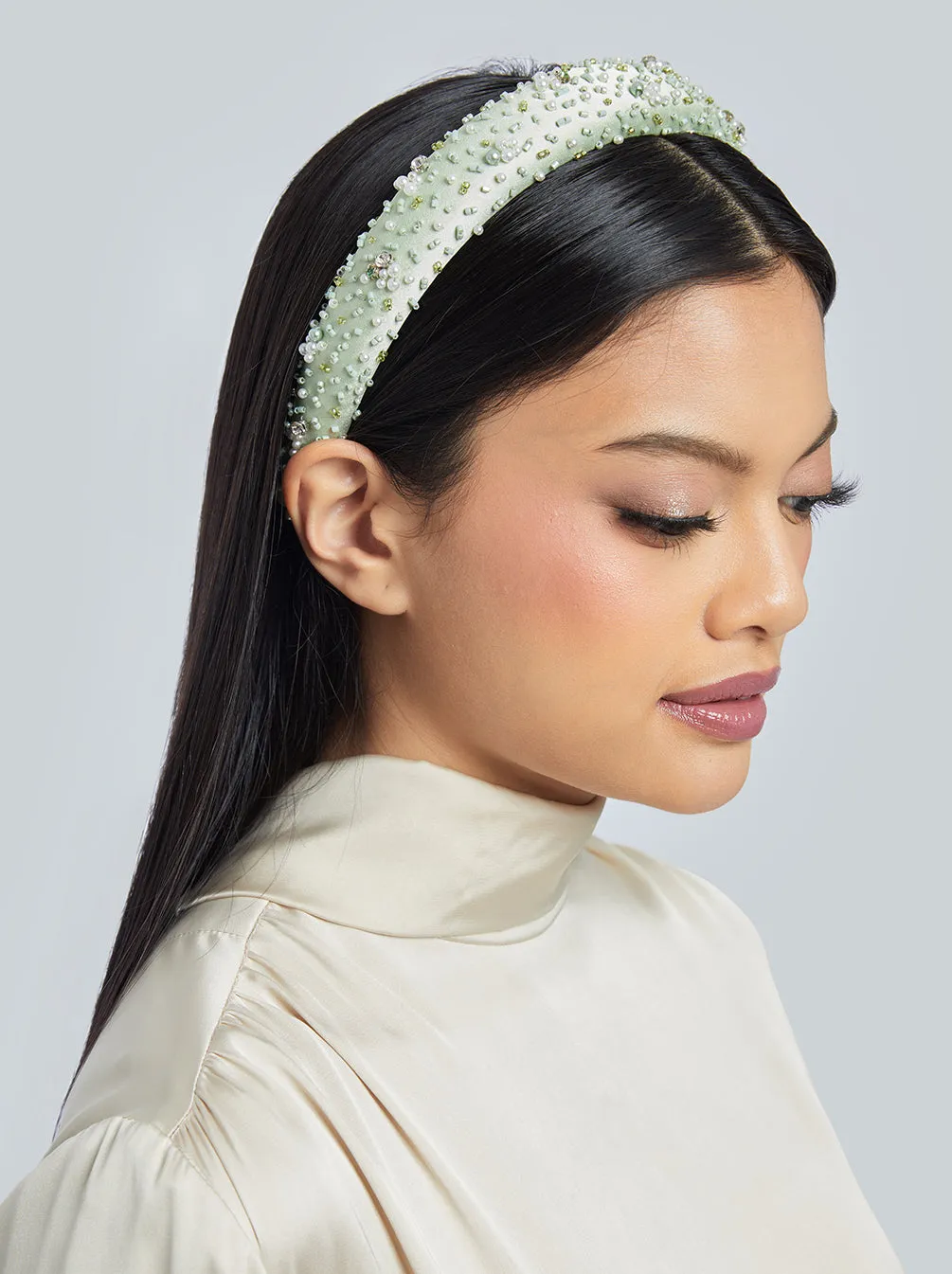 EMBELLISHED HEADBAND ACCESSORIES LIGHT GREEN