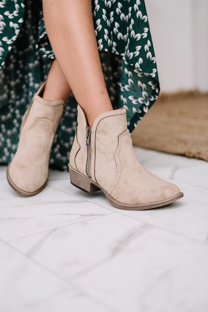 Evie Zip Up Booties | Nude