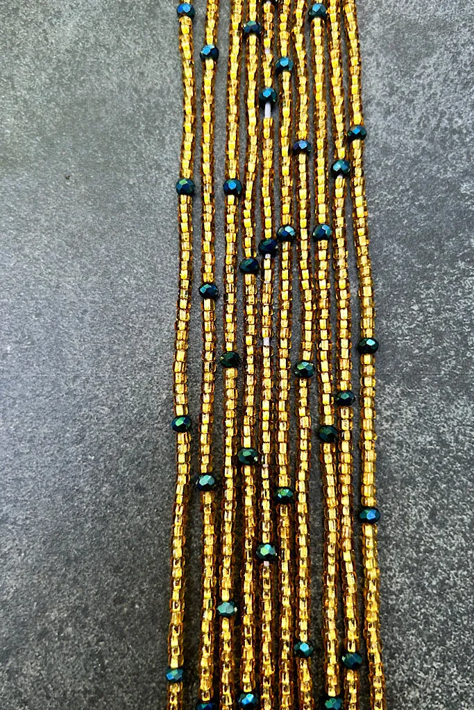 Extended Length 60 Inch Emerald Crystal Tie On Waist Beads