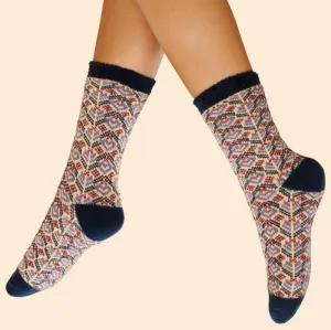 Fair Isle Cozy Socks by Powder UK - Cream