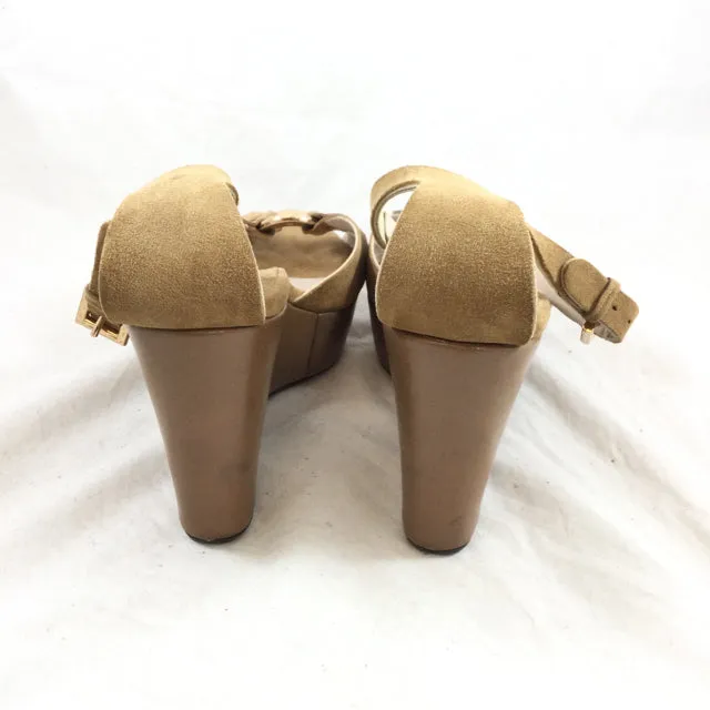 Ferragamo Suede Wedge Sandal. Size 9