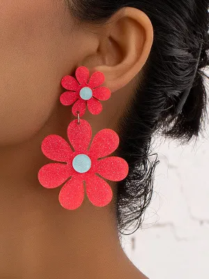 Flower Shape Drop Earrings Earrings Accessories