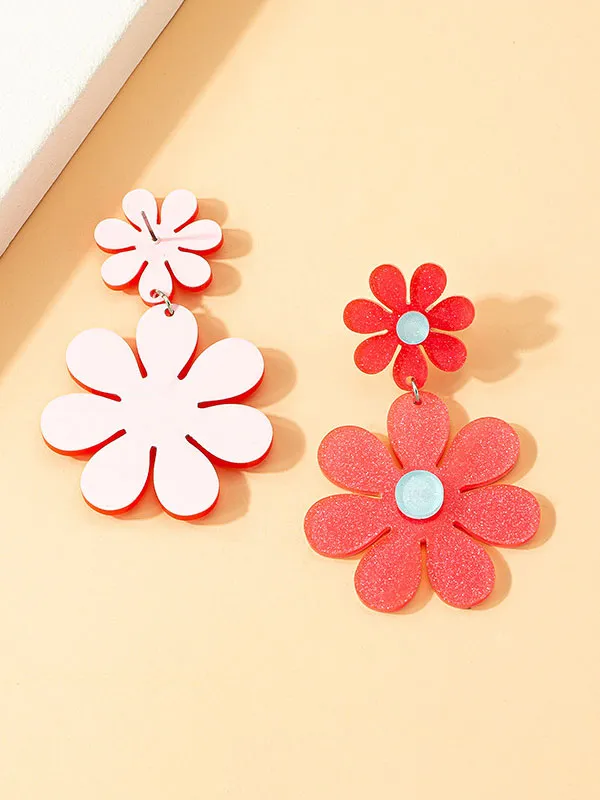 Flower Shape Drop Earrings Earrings Accessories