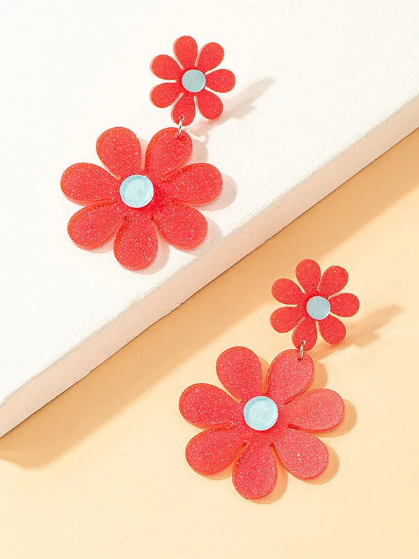 Flower Shape Drop Earrings Earrings Accessories