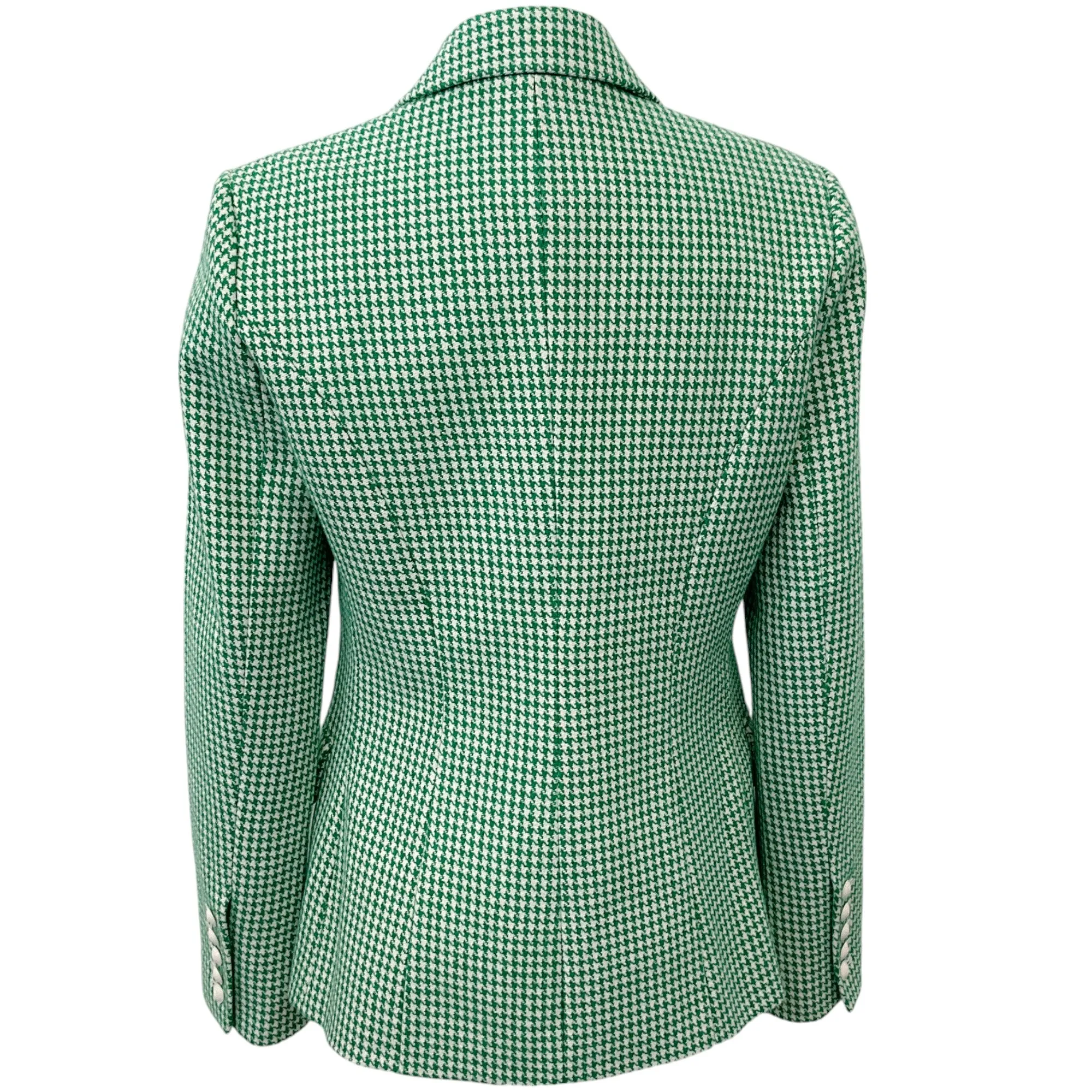 L'Agence Green / White Houndstooth Kenzie Blazer