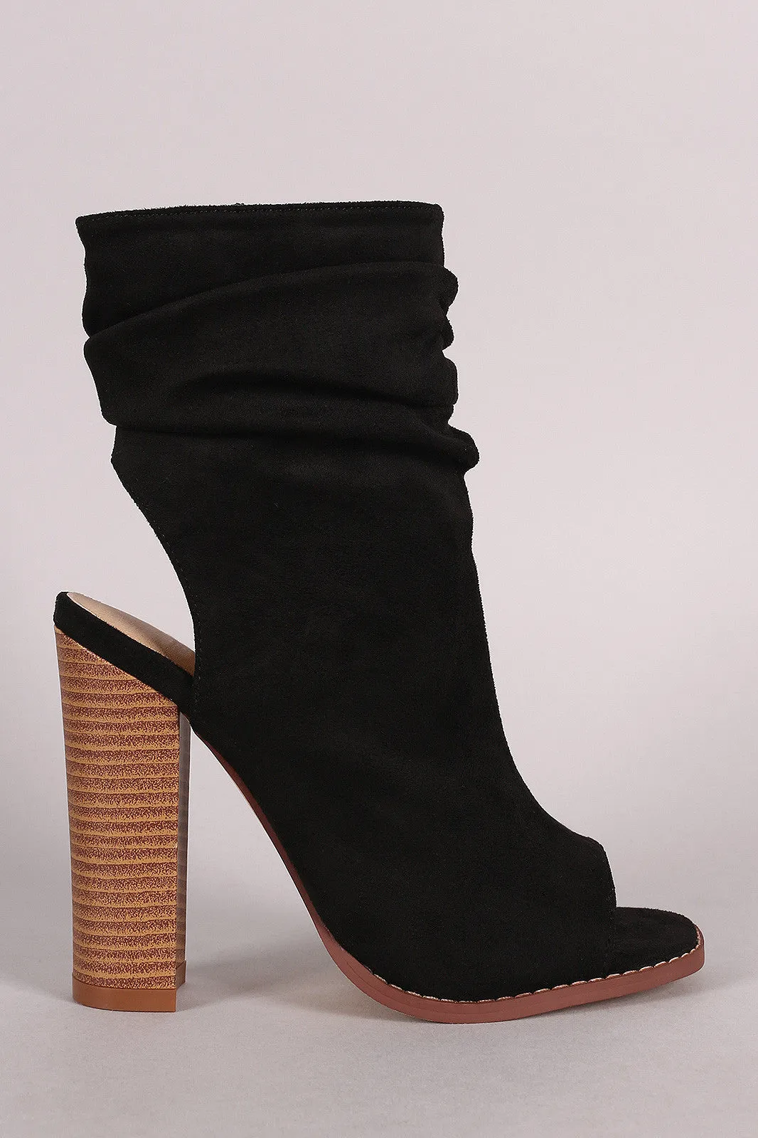 Liliana Slouchy Shaft Open Toe Booties