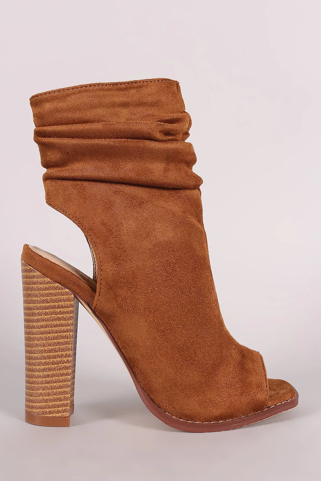 Liliana Slouchy Shaft Open Toe Booties