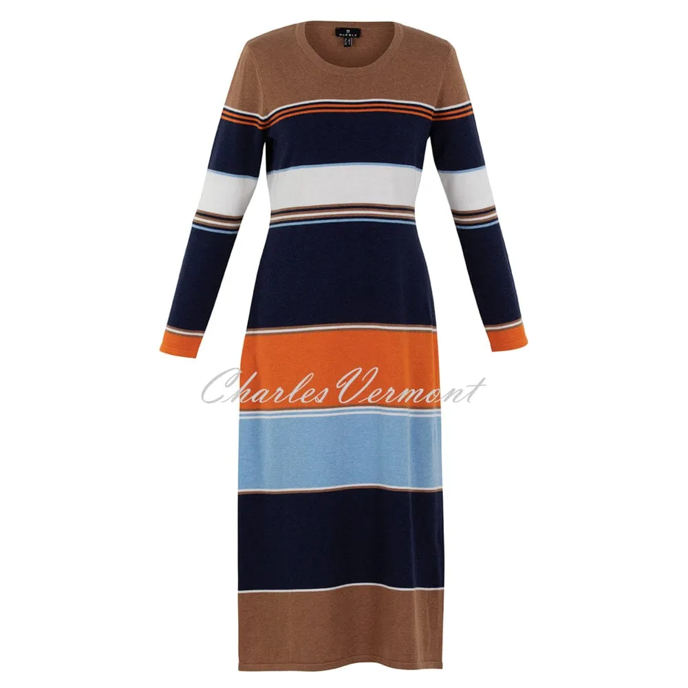 Marble Striped Knit Dress - Style 7216-208 (Tobacco / Multi)