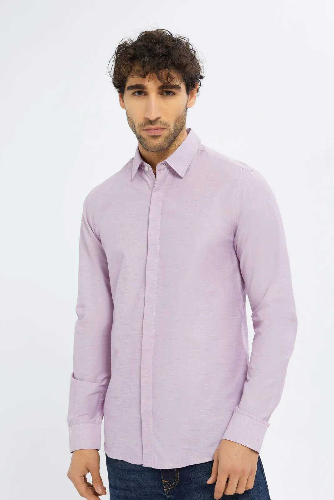 Men Purple  Formal Shirt