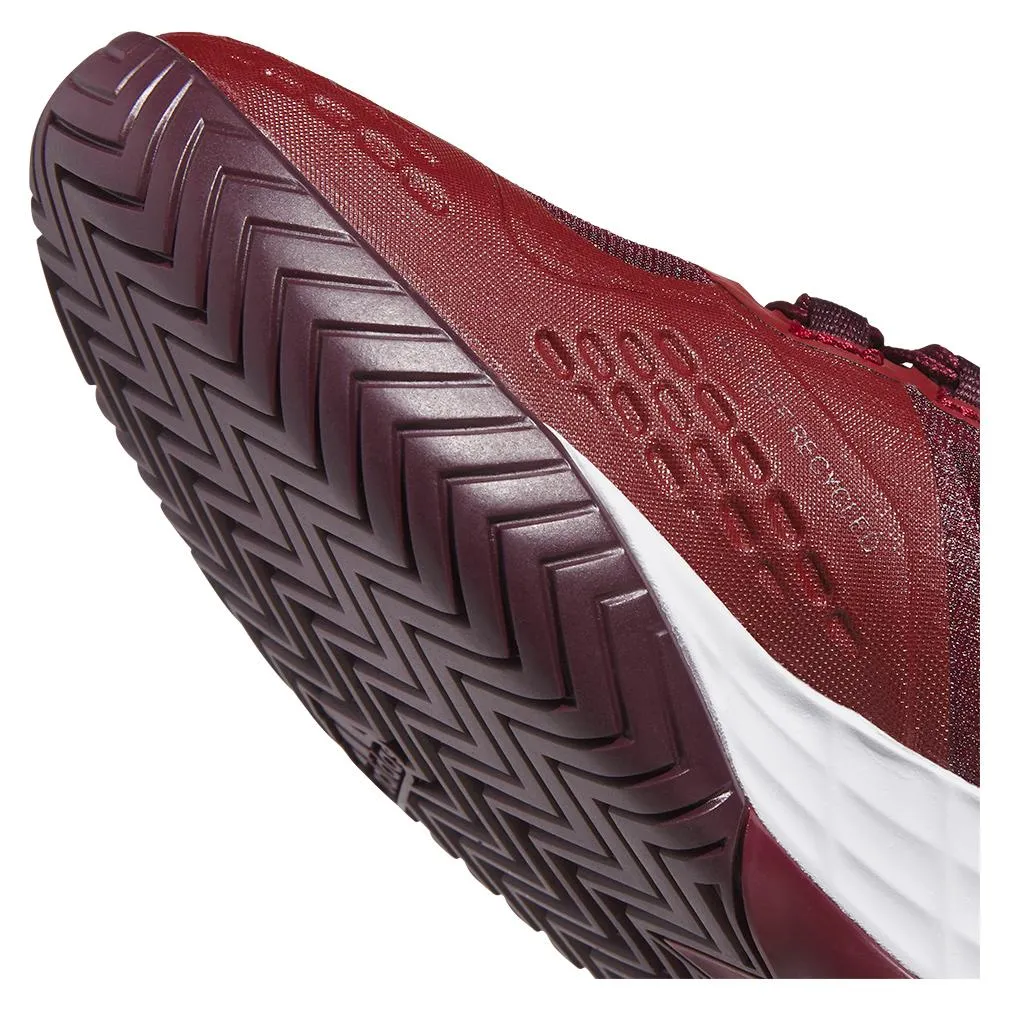 Mens Adizero Ubersonic 4.1 Tennis Shoes Team College Burgundy 2 and White