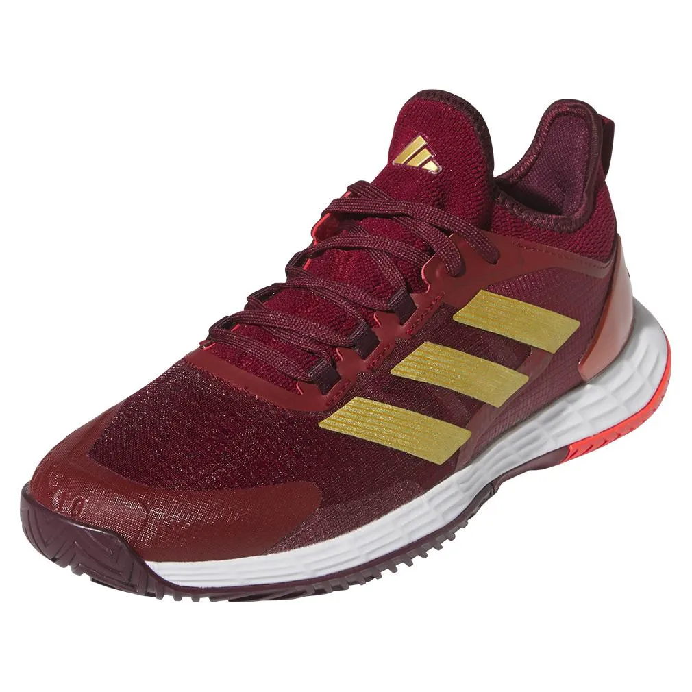 Mens Adizero Ubersonic 4.1 Tennis Shoes Team College Burgundy 2 and White