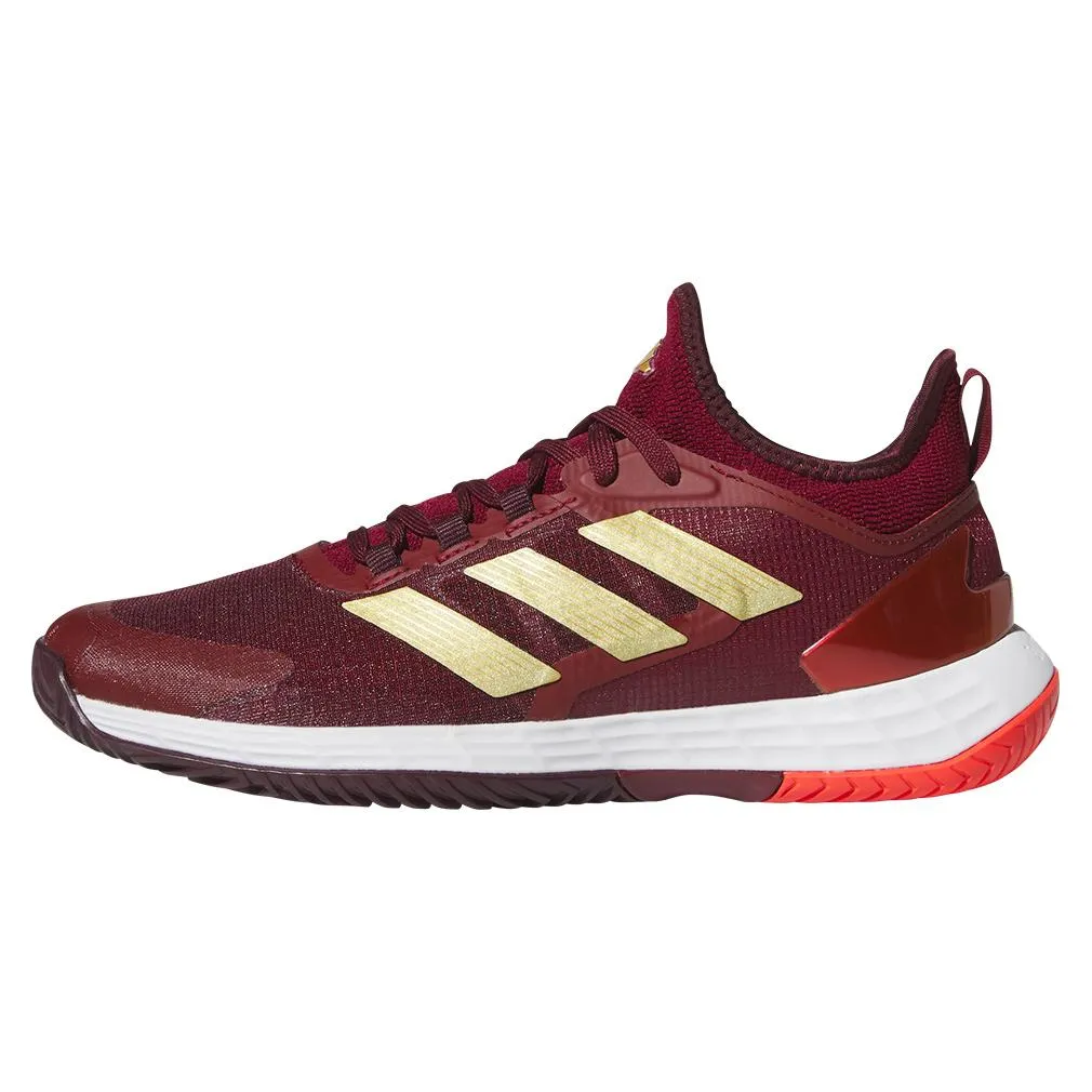 Mens Adizero Ubersonic 4.1 Tennis Shoes Team College Burgundy 2 and White