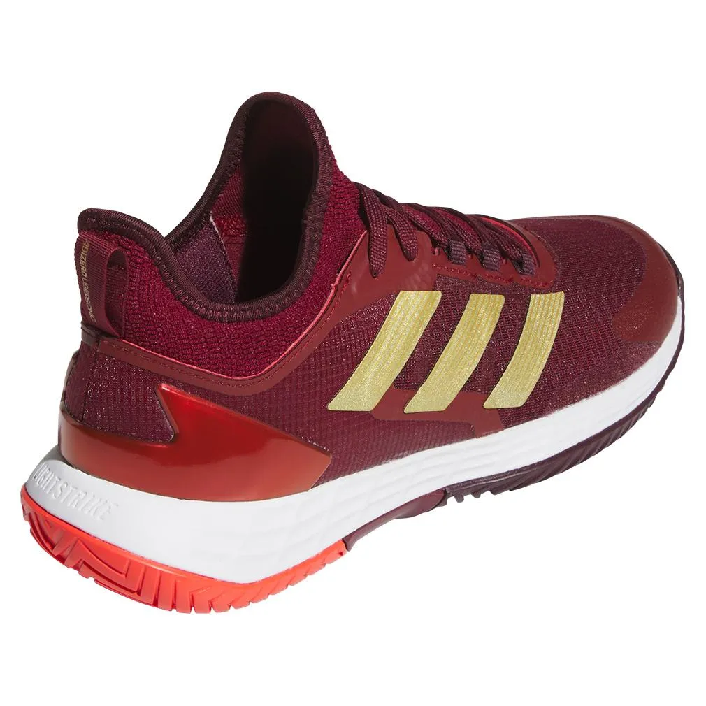 Mens Adizero Ubersonic 4.1 Tennis Shoes Team College Burgundy 2 and White