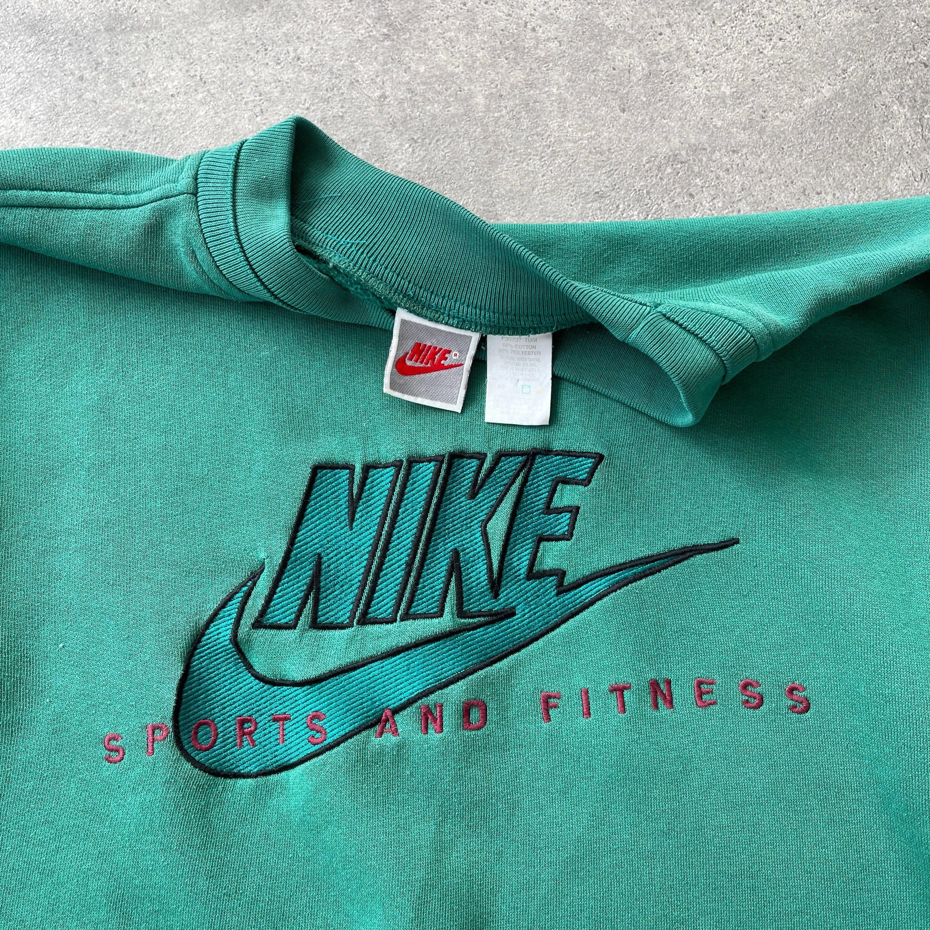 Nike RARE 1990s ‘sports and fitness’ heavyweight embroidered sweatshirt (M)