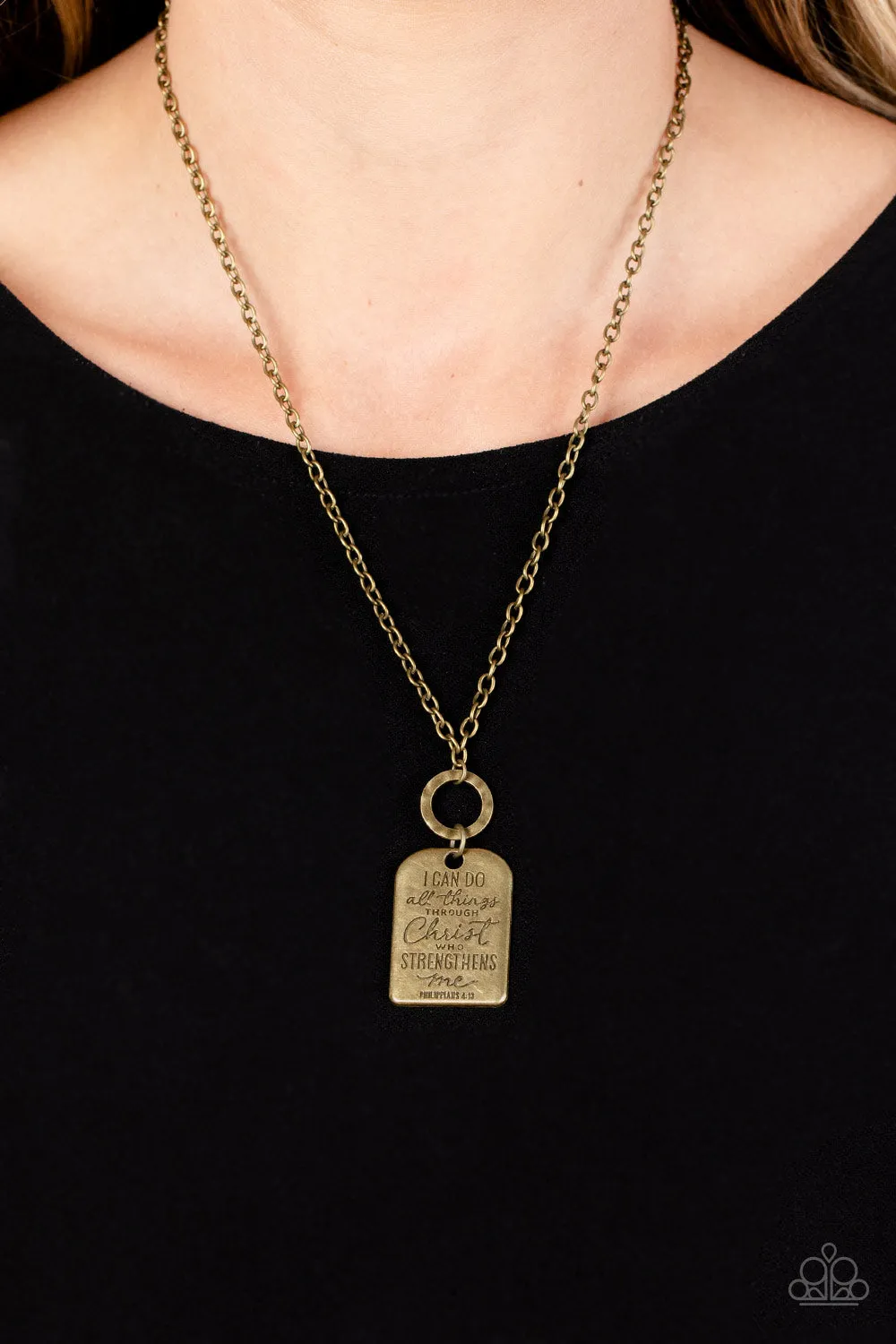 Paparazzi Accessories - Persevering Philippians - Brass Necklace