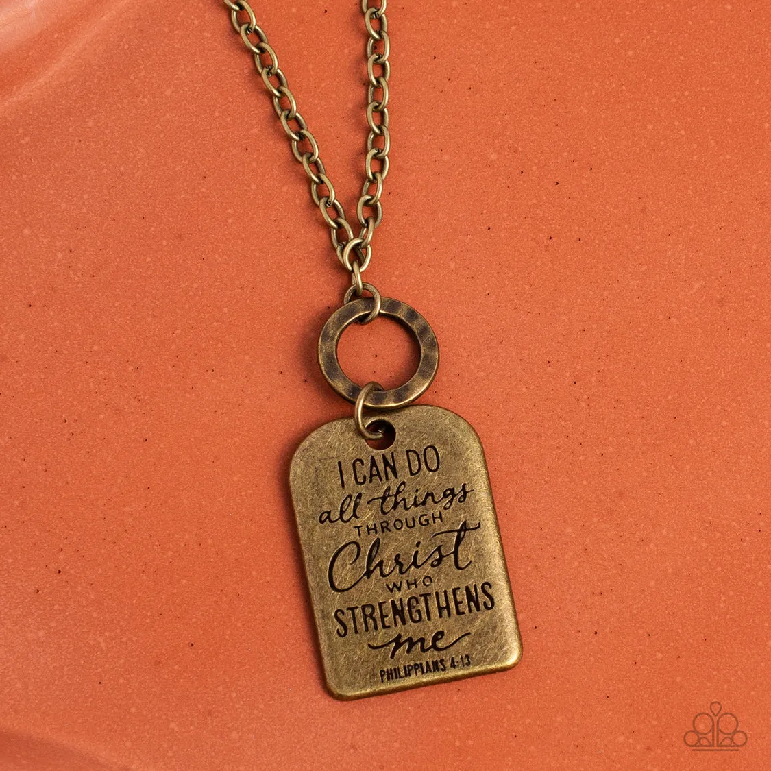 Paparazzi Accessories - Persevering Philippians - Brass Necklace