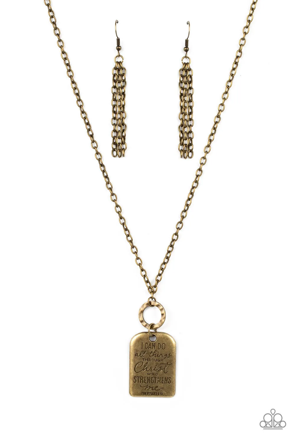 Paparazzi Accessories - Persevering Philippians - Brass Necklace