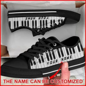 Piano Shortcut Personalized Canvas Low Top Shoes, Custom Canvas Shoes, Best Canvas Shoes