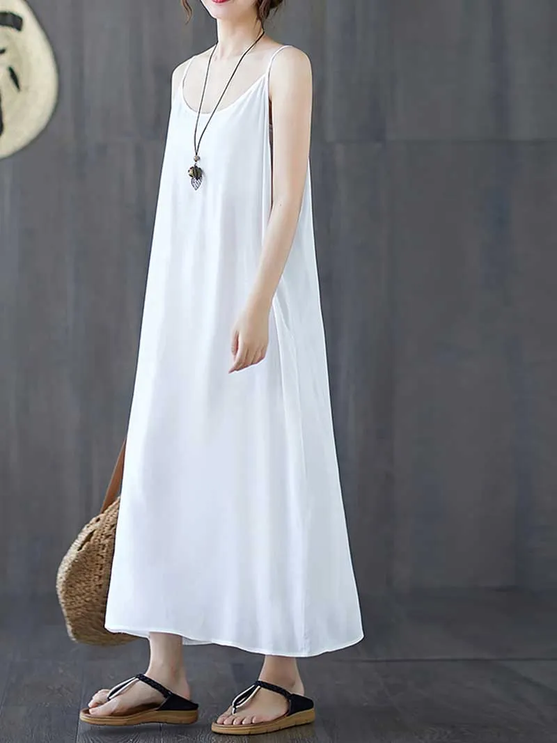 Plain Cotton Slip Dress