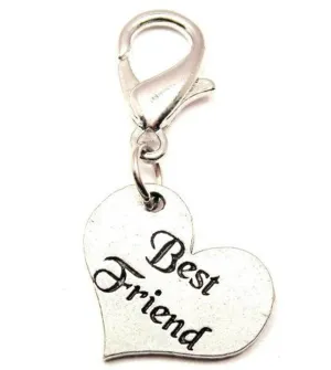 Set Of 2 Best Friend Hearts Zipper Pull