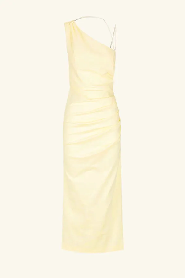 SHONA JOY - Lani Gathered Midi Dress Vanilla