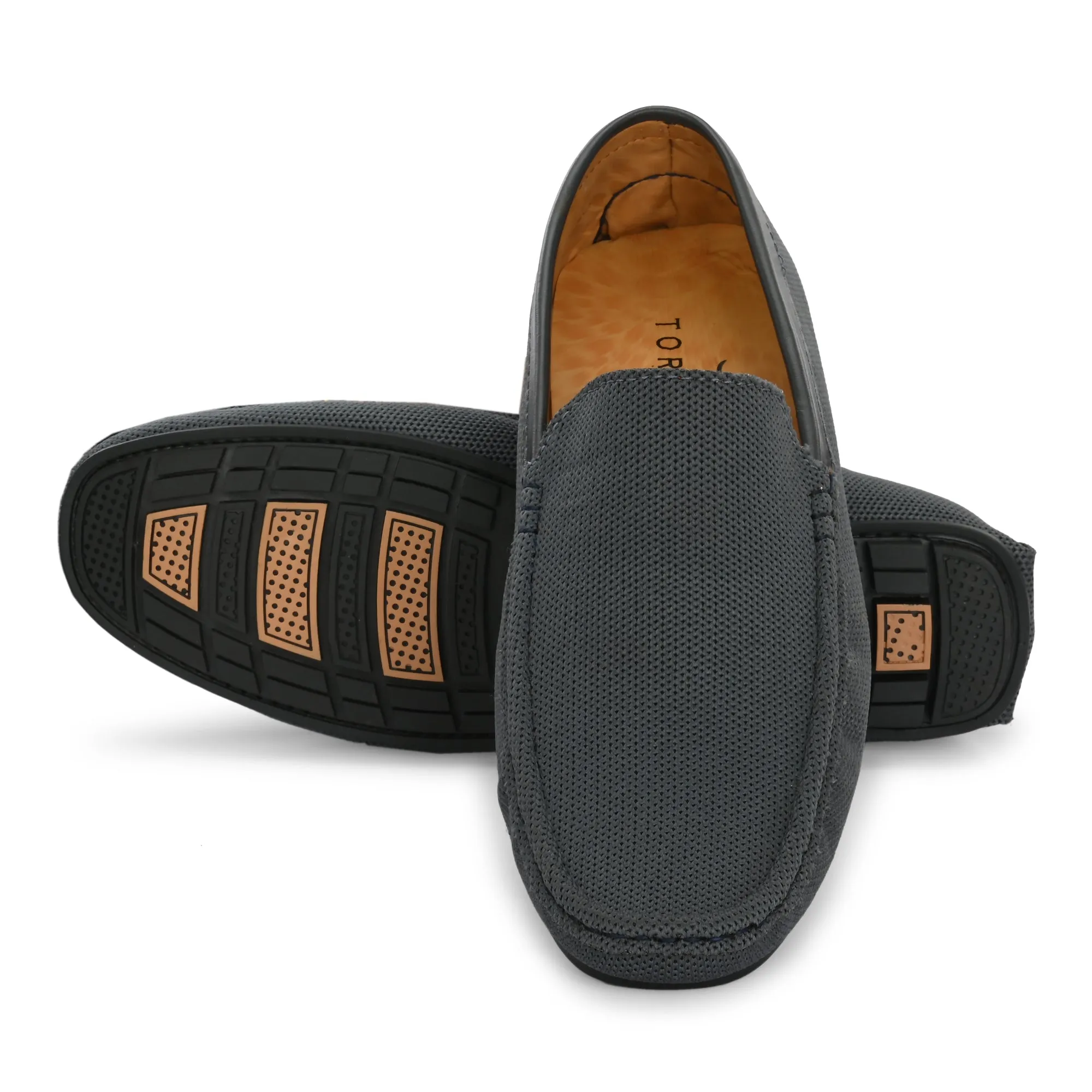 Toro Blu Knit Loafers for Men | Lightweight Shoes for Boys, Designed for All Seasons (C.Grey)