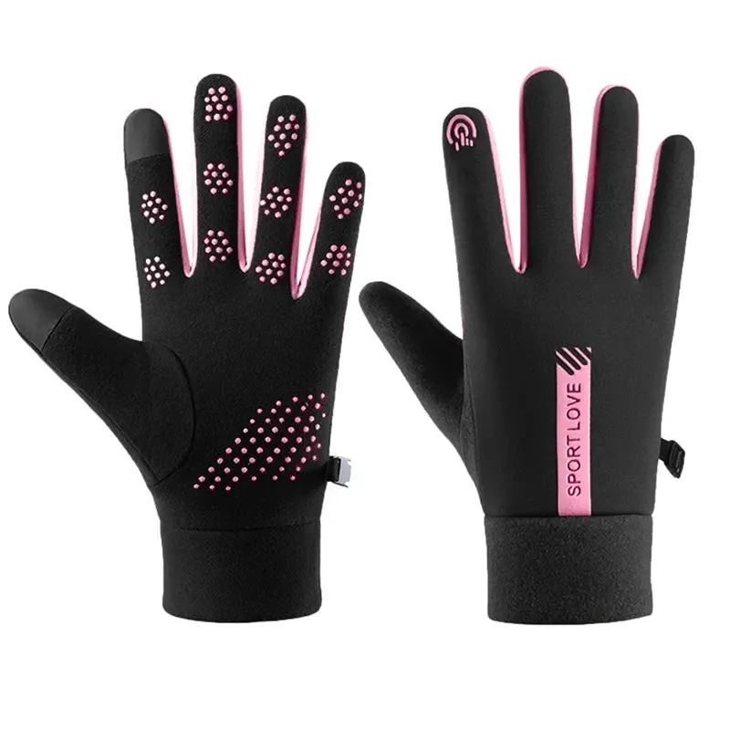 Winter Gloves Women's Bicycle Warm Fleece Anti-cold Waterproof Bicycle