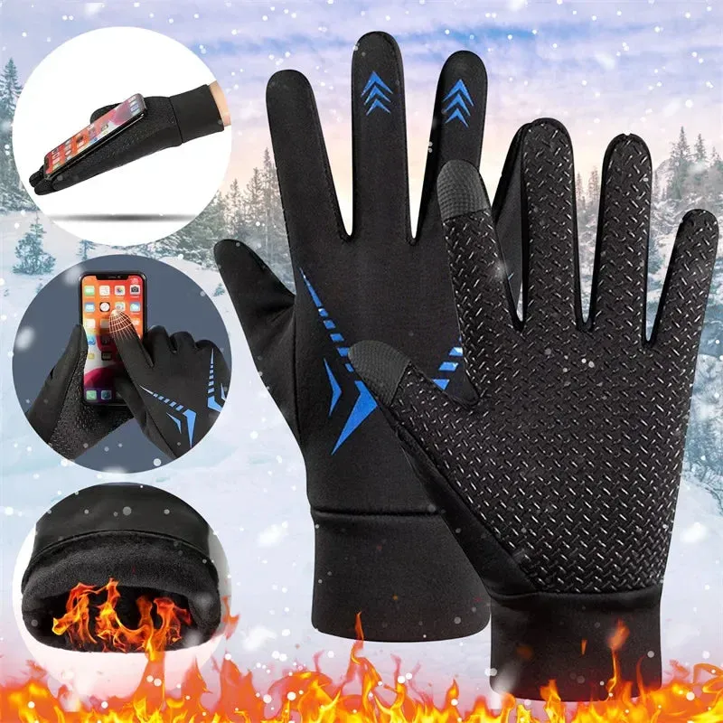 Winter Gloves Women's Bicycle Warm Fleece Anti-cold Waterproof Bicycle