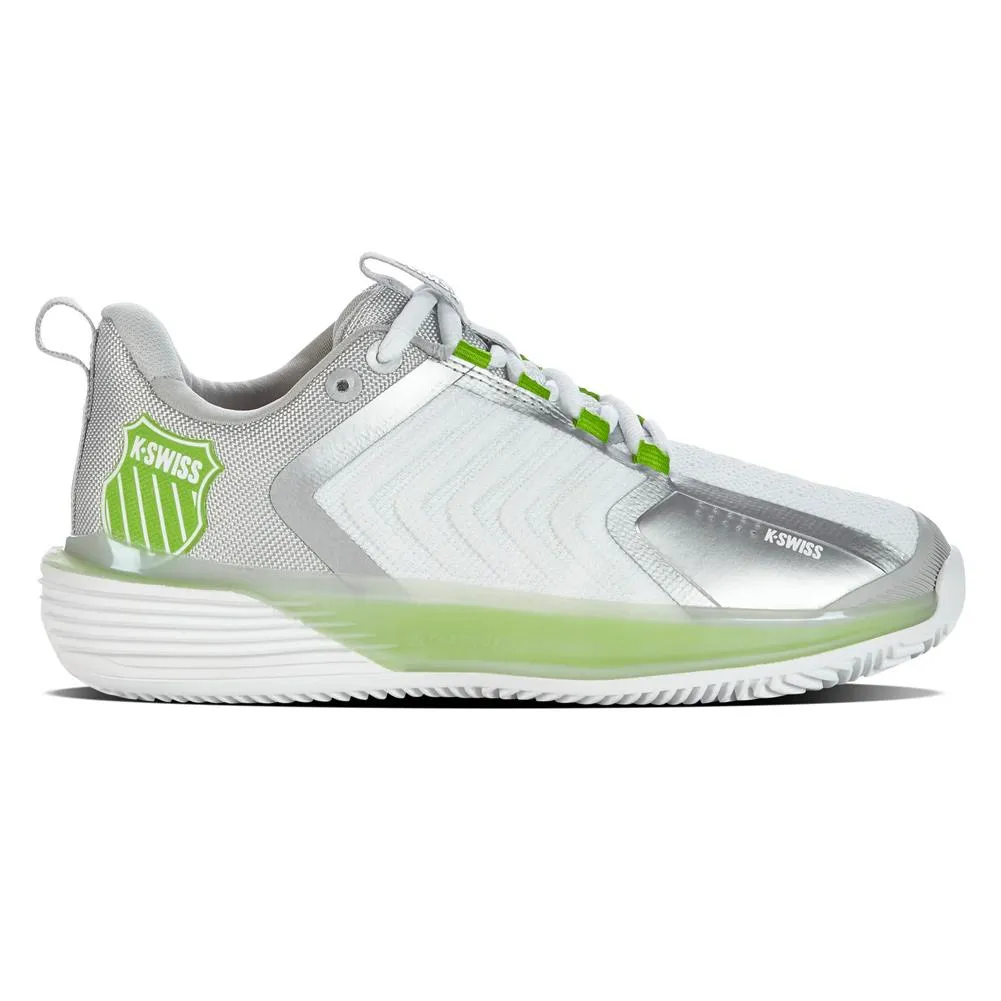 Women's Ultrashot 3 Clay Tennis Shoes White and Gray Violet